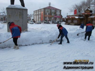Всекузбасская акция по очистки территорий от снега